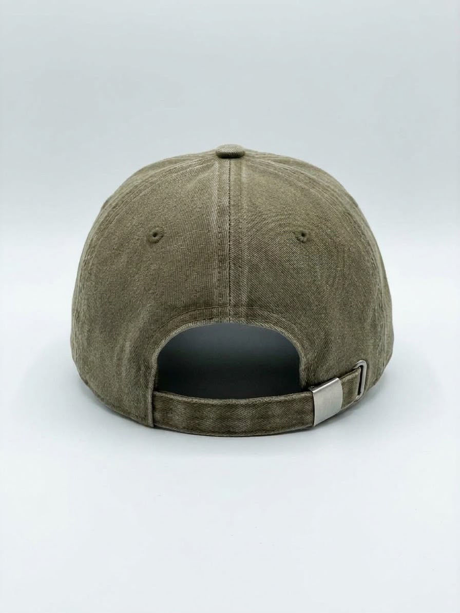 Washed Olive Distressed Cap